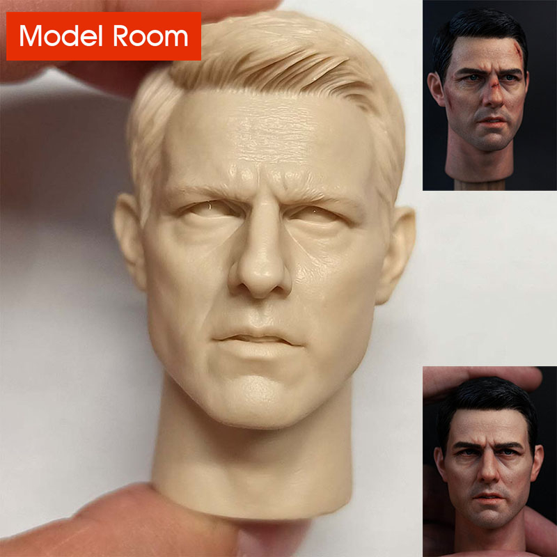 1/6 William Cage Tom Cruise Head Carved Soldier Man Head Sculpt Fit 12'' PH Body 