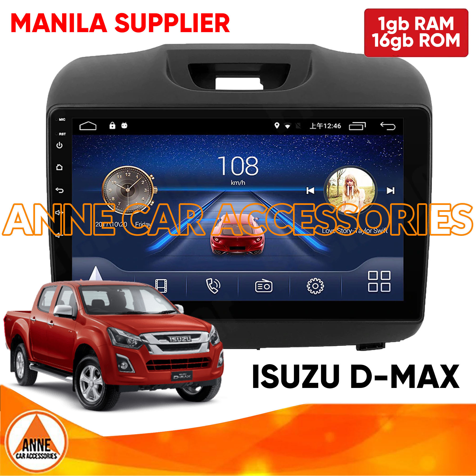 Isuzu D-Max High Version Car 2Din / 2 Din Android OEM GPS 2Din for autoradio  navigation head unit multimedia Supports Rear Camera DMAX Multi-media Car  Stereo ( 2 Options: 2GB RAM +