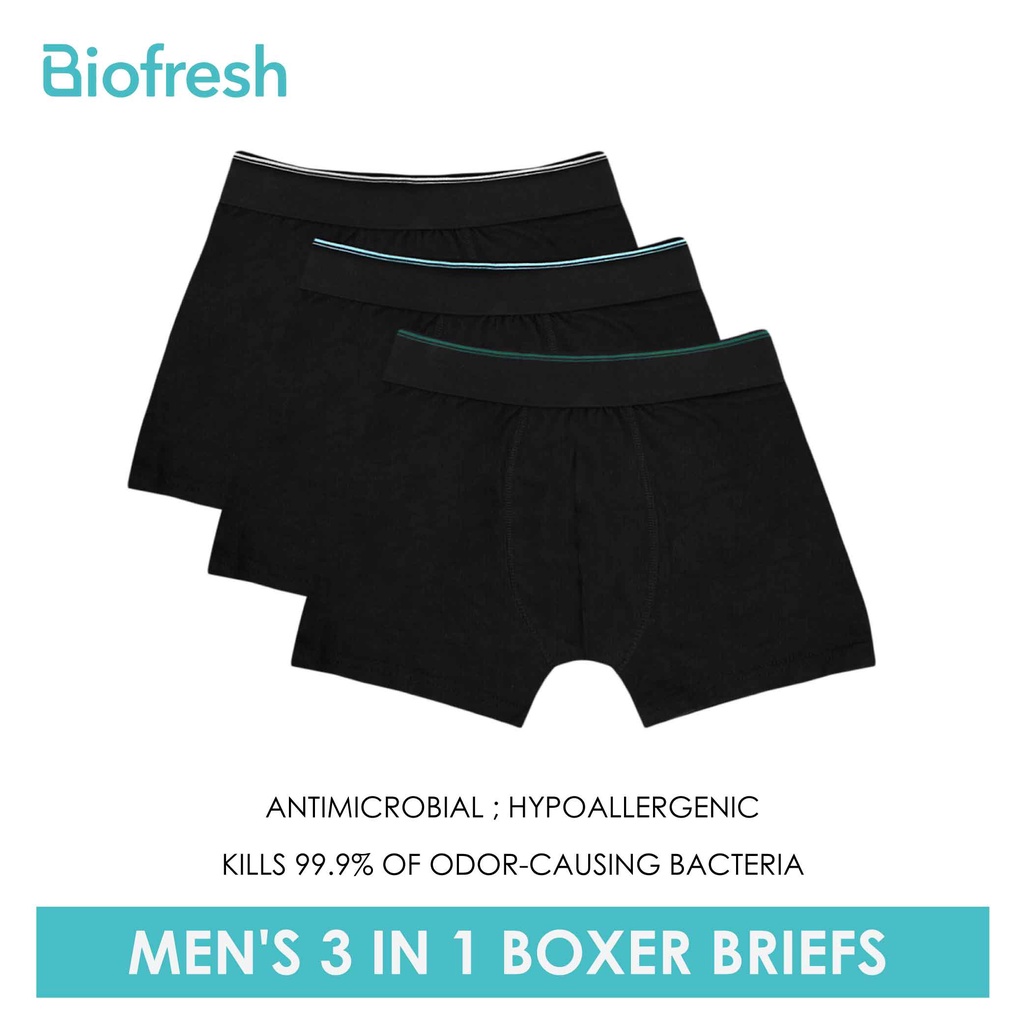 Biofresh Men's Antimicrobial Boxer Briefs 3 pieces in a pack UMBBG9 ...