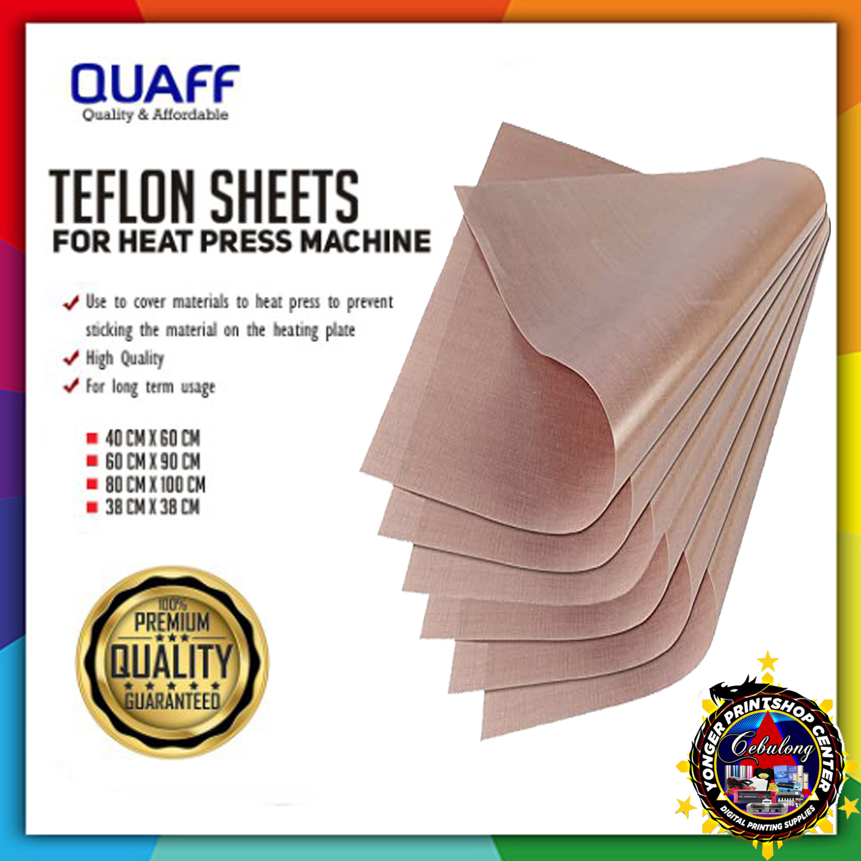 3 Pack Teflon Fabric Sheets for 40 x 60cm Heat Press 16 x 24 Teflon Sheet Iron Reusable Craft Sheet White 