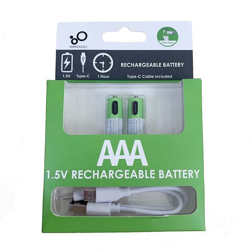 Smartoools 1.5v double a lithium ion type c aa aaa battery rechargeable triple a li ion