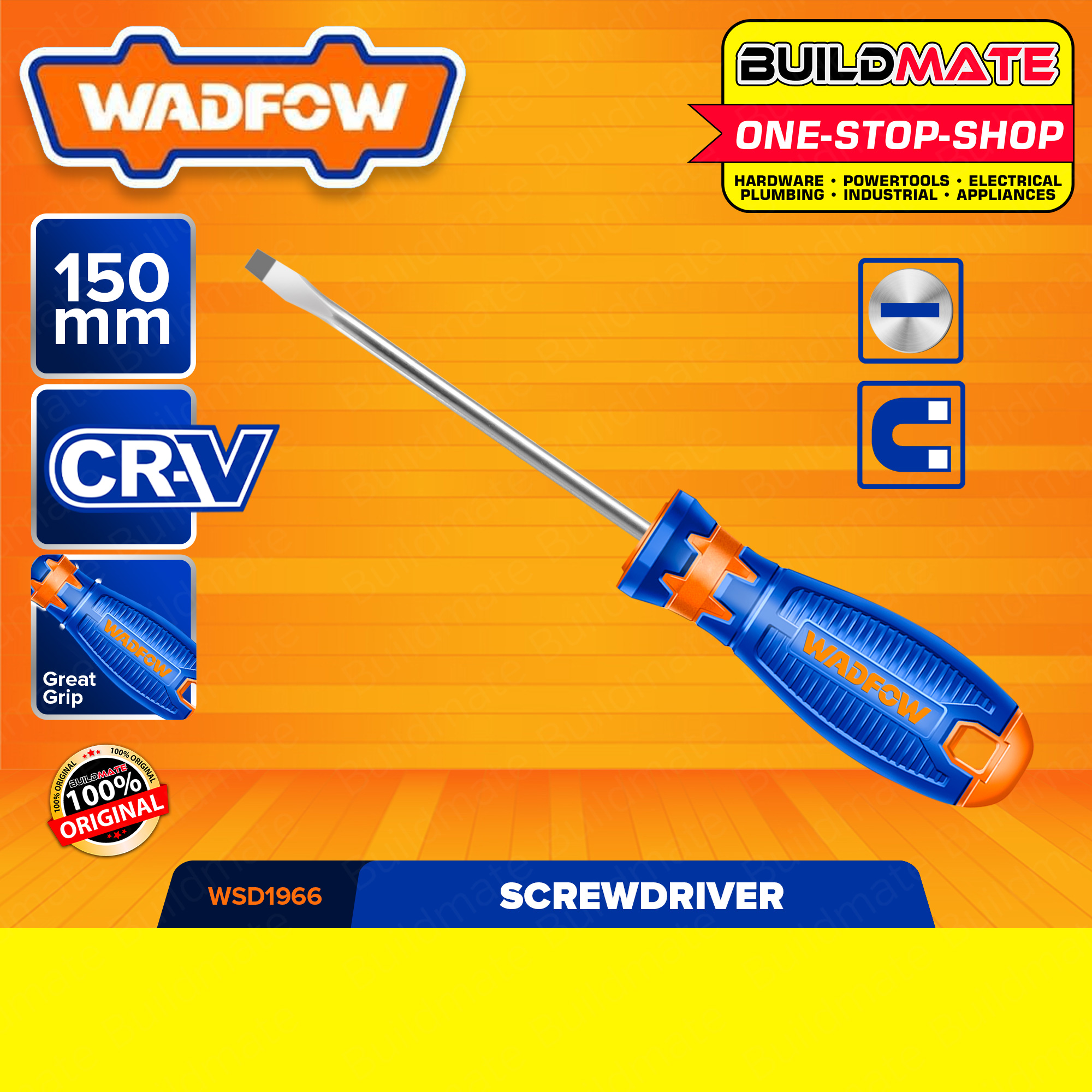 WADFOW Slotted & Phillips Screwdrivers Flathead Screw Driver 38mm