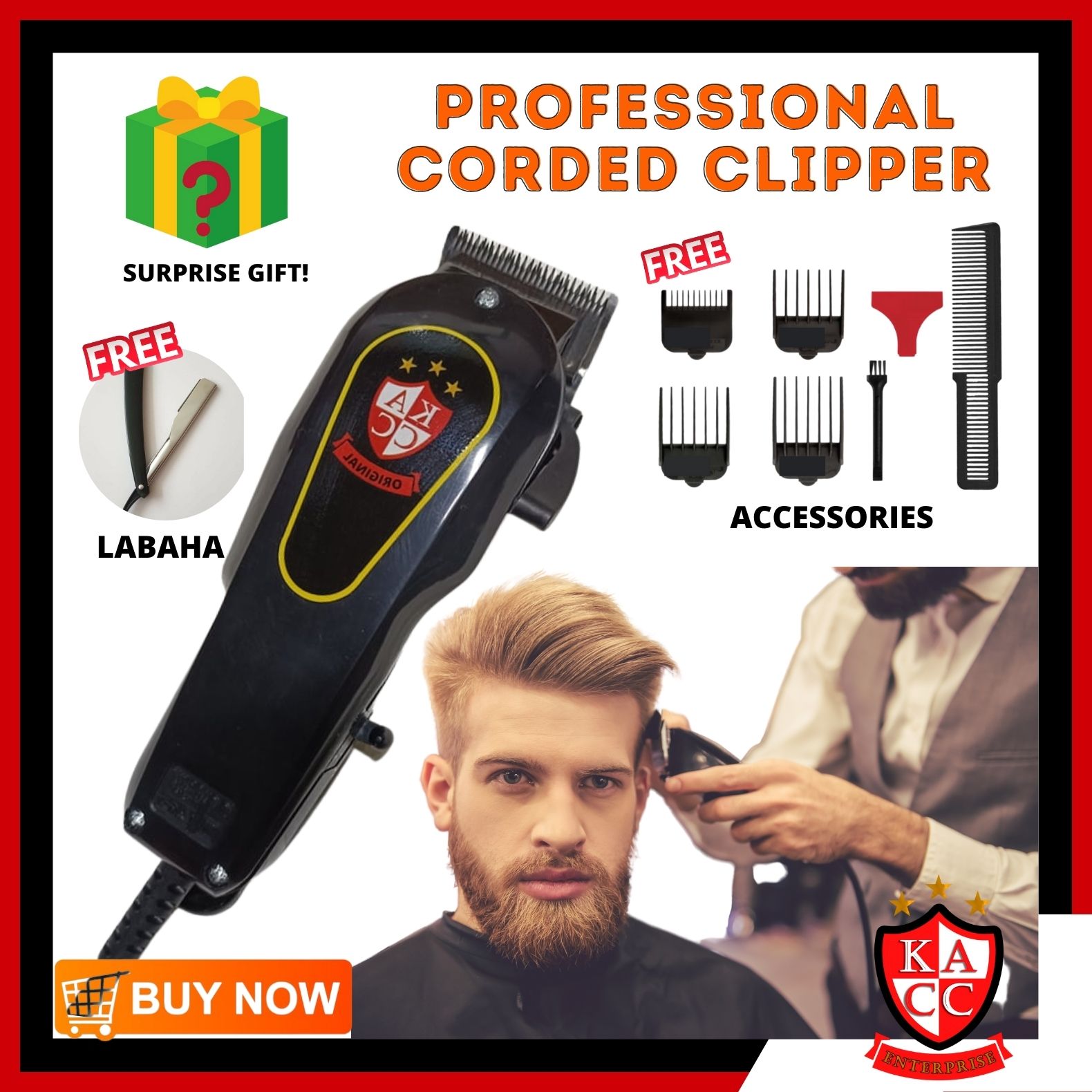[KACC] Professional Corded Clipper Razor Professional Hair Clipper