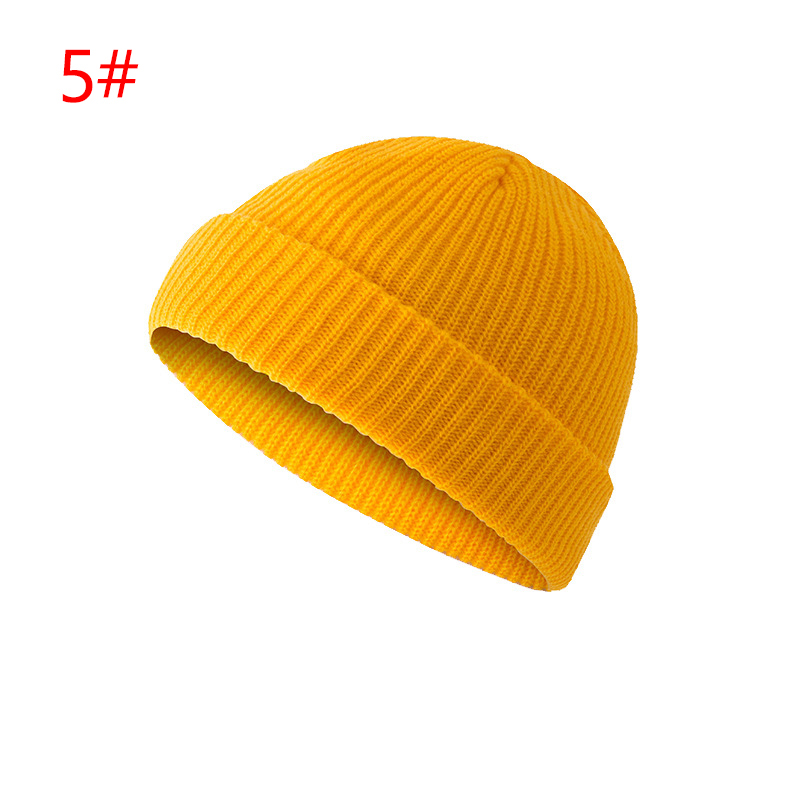 NIAOHAI Unisex Retro Knitted Skullcap Solid Color Melon Cap Beanie Hat Crochet Winter Unisex Ski Casual