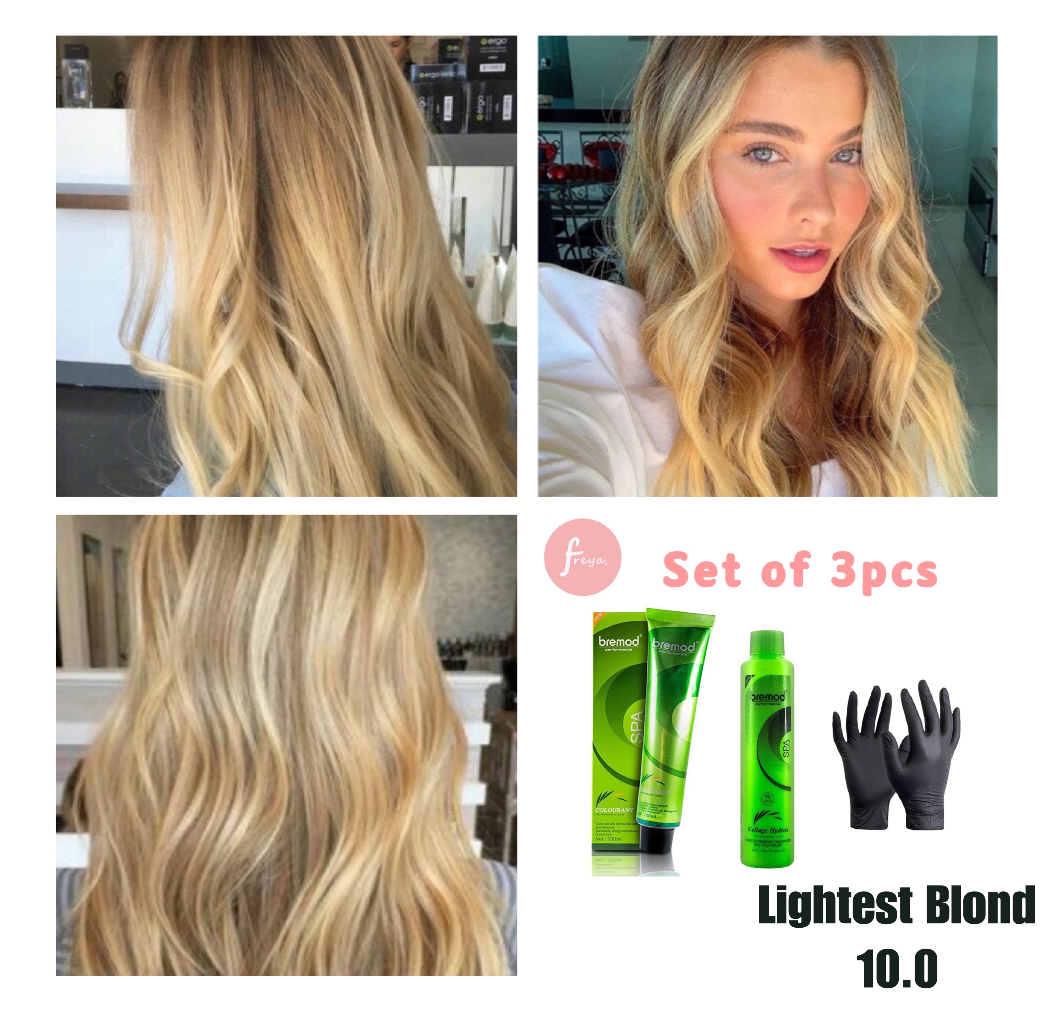 freya. Bremod Permanent Hair Color Set - 10.0 Lightest Blonde with