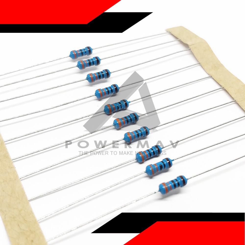 10pcs 330 ohms 5 band 1/4w Metal film resistor 1% ohm for pcb ...