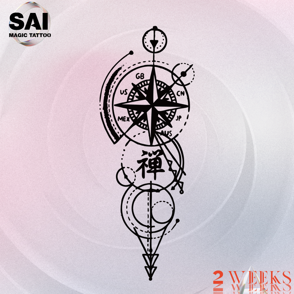 SAI MAGIC TATTOO Lasts to 2 weeks 18CM×11CM Tattoo sticker waterproof long lasting Temporary fake tattoo 38