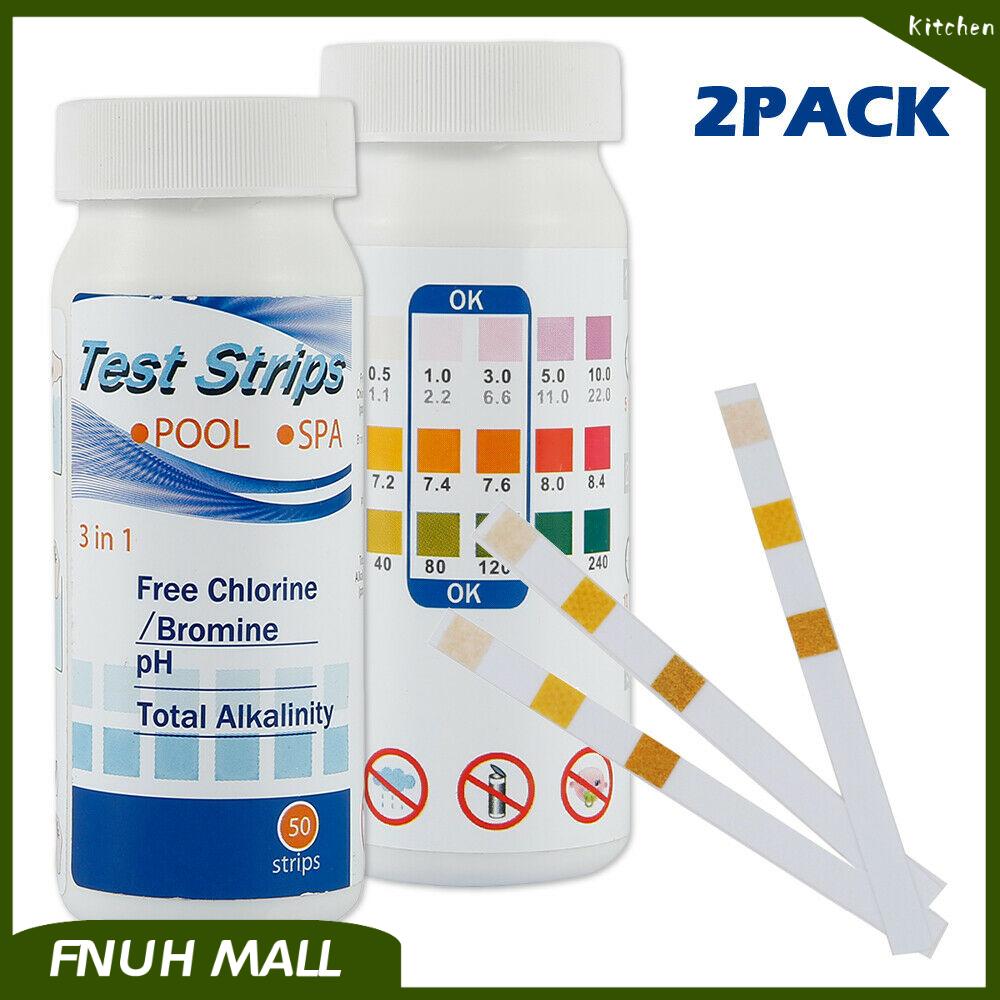 100 Chlorine Dip Test Strips Hot Tub Swimming Pool PH Tester Paper 2