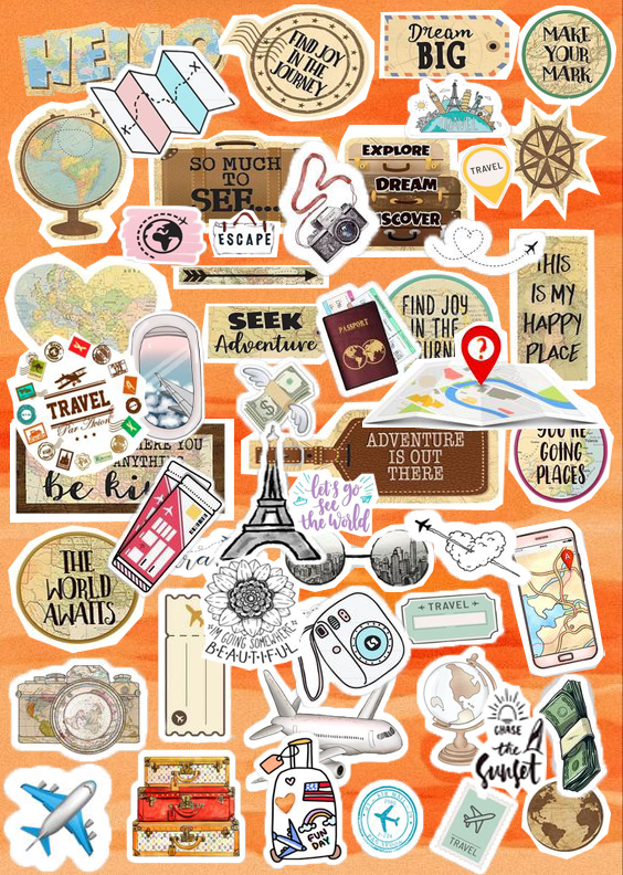 travel stickers set decorative 50pcs