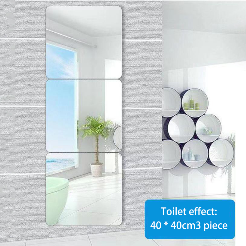 Large Frameless FullLength Mirror HD Glass Surface SelfAdhesive Wall
