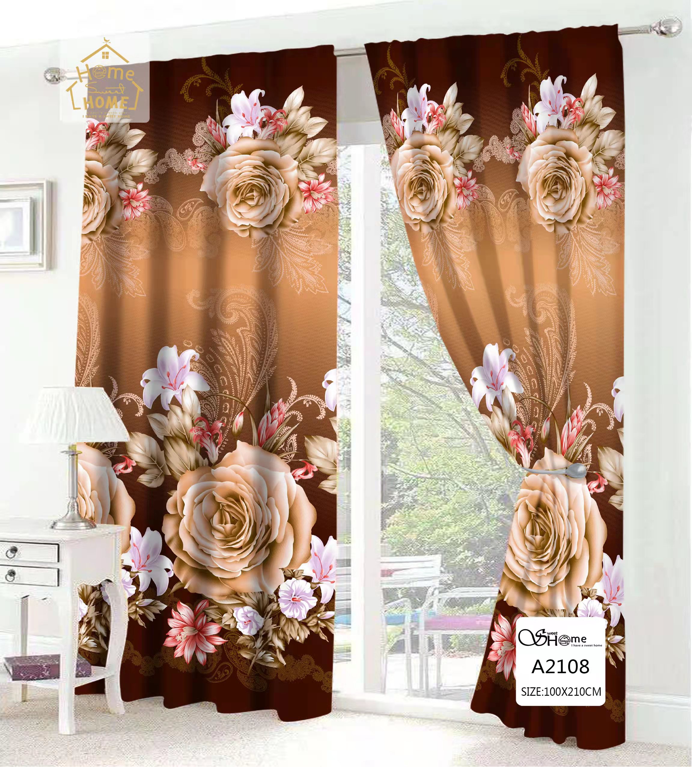 1 PC Panel Curtains for Window Golden Yellow Door Curtain Long Sale