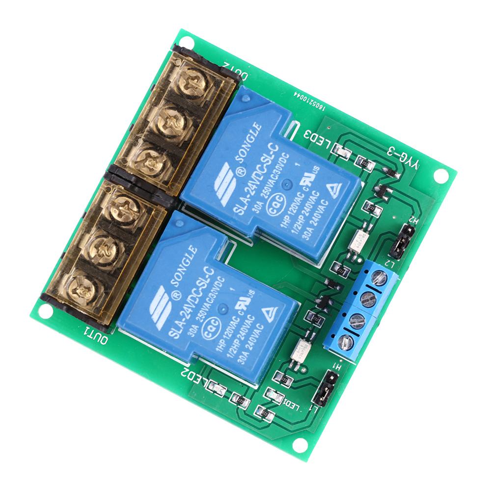 Mô Đun Bảng Mạch Rơ Le 2 Kênh DC 12V 30A Bộ Ghép Quang Cách Ly Kích Hoạt Cao/Thấp