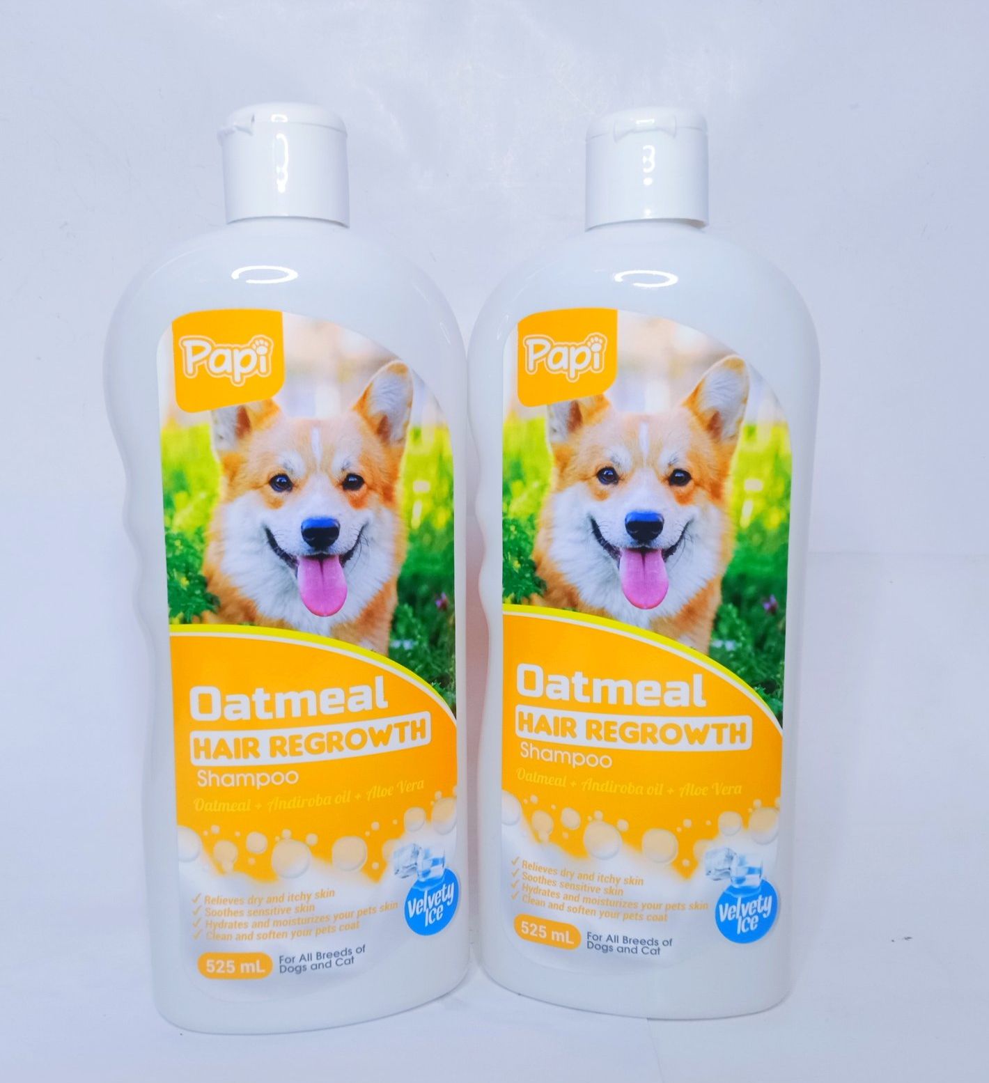 VET SUPPORT] 1bot 525ml Papi Oatmeal Hair Regrowth Shampoo (Velvety Ice) /  Oatmeal shampoo for pets / Shampoo ng aso / | Lazada PH