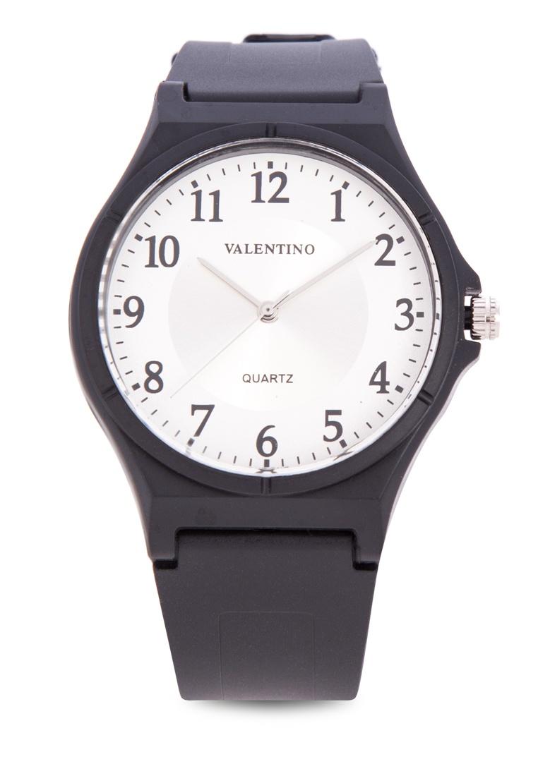 Valentino 20122084-NUMBER - BLACK DIAL BLACK RUBBER STRAP Watch