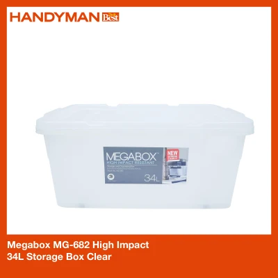 Megabox MG-682 High Impact 34L Storage Box Clear