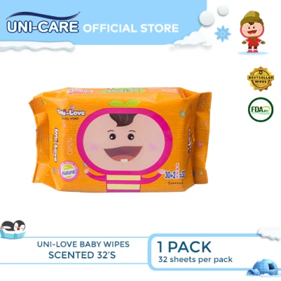 UniLove Powder Scent Baby Wipes 32's Pack of 1