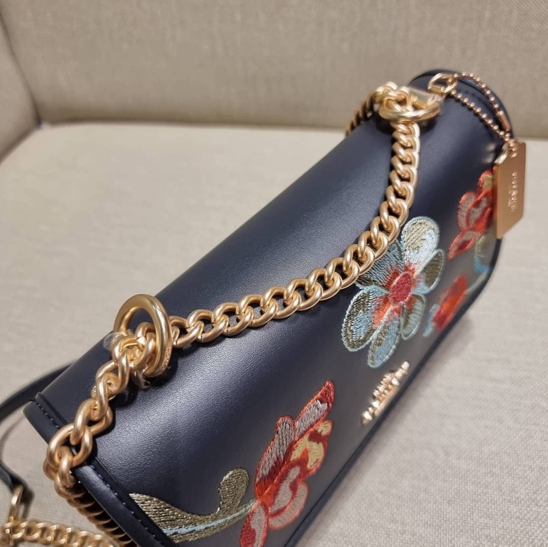 Callie foldover chain clutch with metal tea rose hot sale