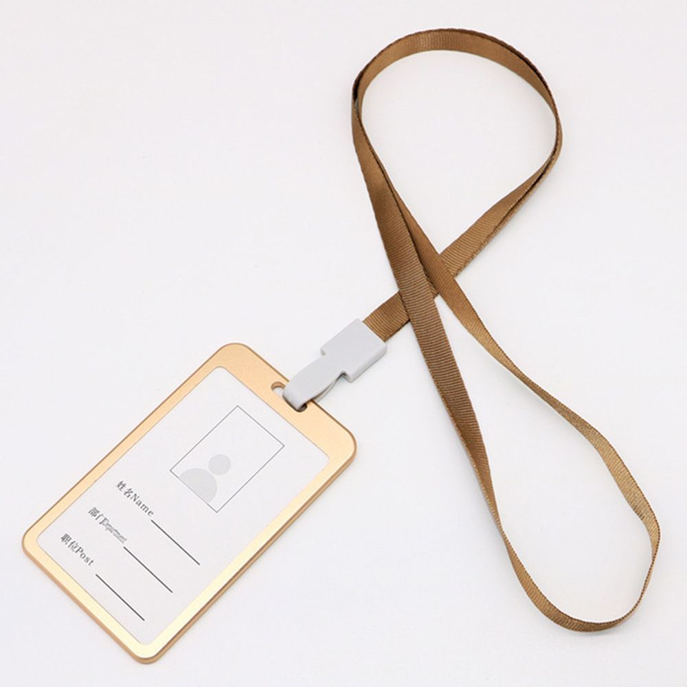 KANRMALL Credit Employee Name Identity Cover Certificate Metal Case Business with Lanyard Work Badge ID Card Holder Pass Tag
