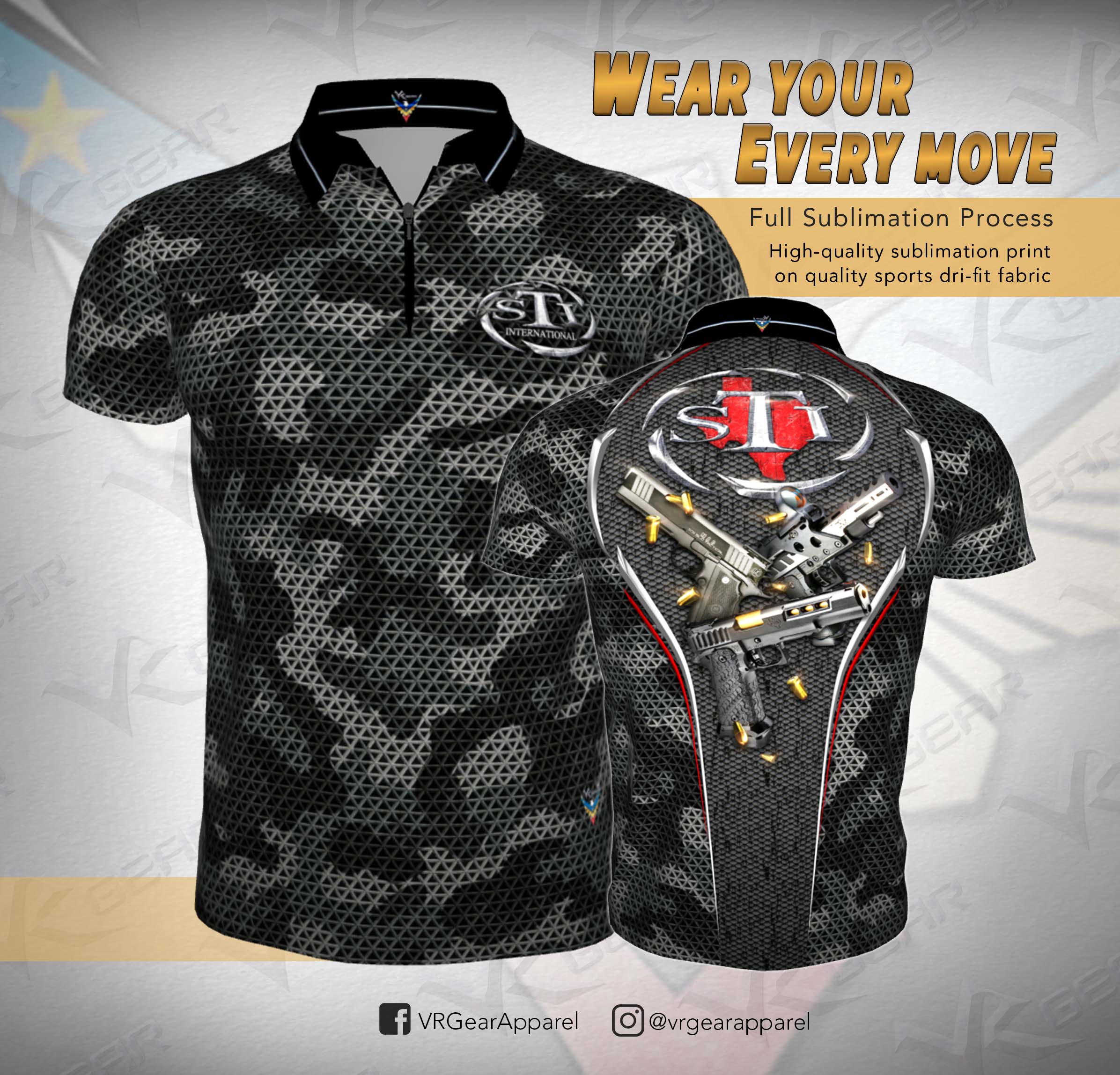 STI Full Sublimation Polo Shirt VR Gear 