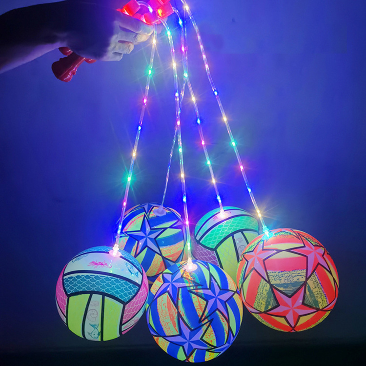 Poi Balls Light Up LED Inflatable Ball Flashing Blinking Fitness Toy