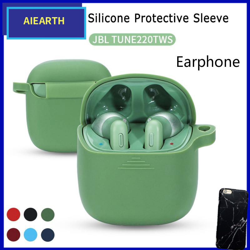 Aiearth-แบรนด์ใหม่ TWS ซิลิโคนสีทึบกรณีการป้องกันชุดหูฟังบลูทูธเคสสำหรับ JBL ปรับแต่ง 220 เดิมหูฟังกล่องป้องกัน