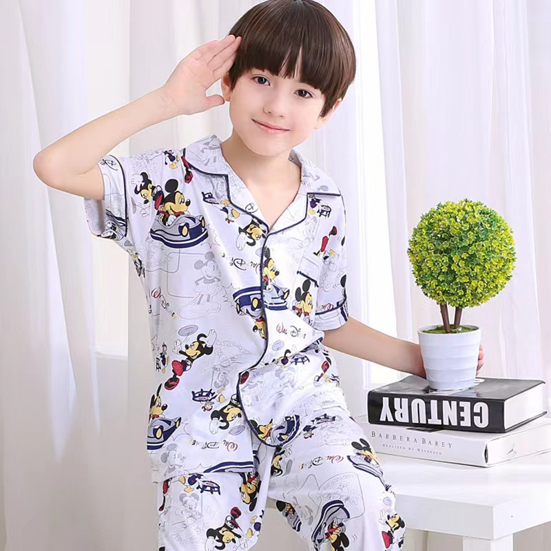 CAND Kids Plain Silk Comfortable Sleepwear Terno Pajama Set