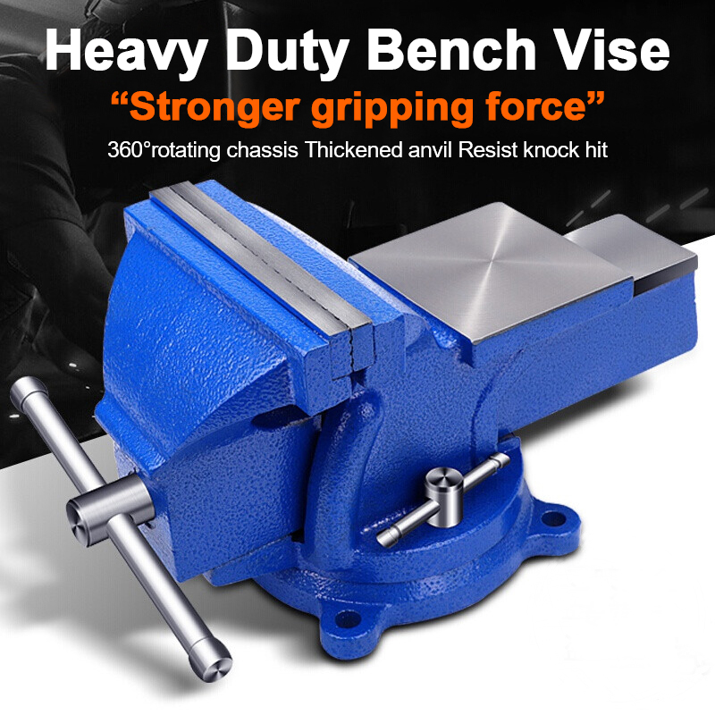 Bench Vise Original Heavy Duty Steel Swivel Clamp Bench Vise 360° Swivel Base Cast Iron Bench