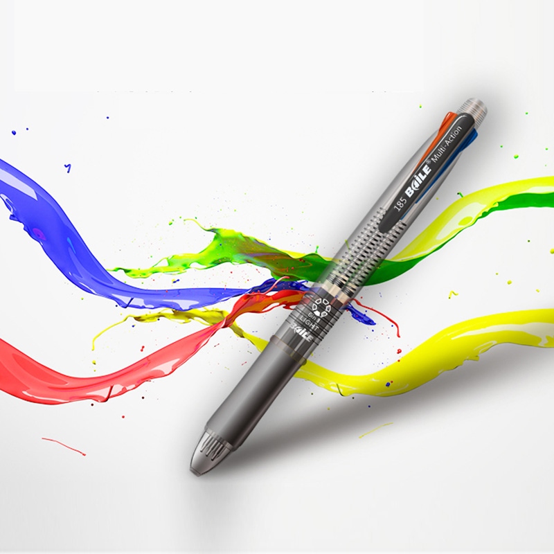 4 In 1 Multicolor Metal Pen with 3 Colors Ball Pen Refills and