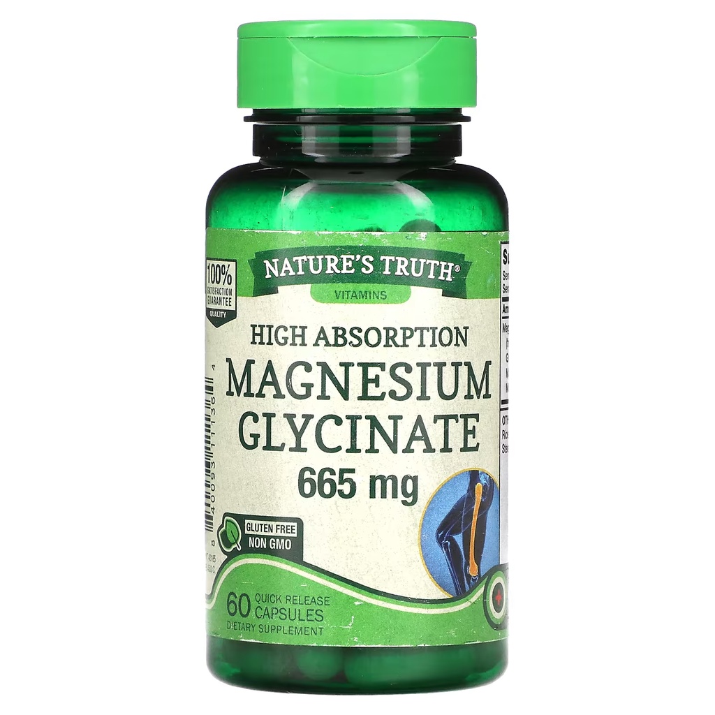 Nature's Truth Magnesium Glycinate High Absorption 665 mg 60 Quick