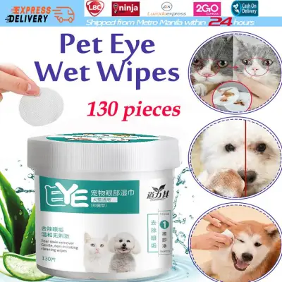 Natural 130PCS/Box Pet Eye Wipes Pet Eye Wash Dog Cleaning Tear Stain Cleaning Paper Towel Cat Tear Stain Remover Wipes Eye Cleaning Remove Eye Stains