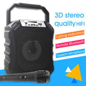Portable Karaoke Bluetooth Speaker with LED Light and FM Radio