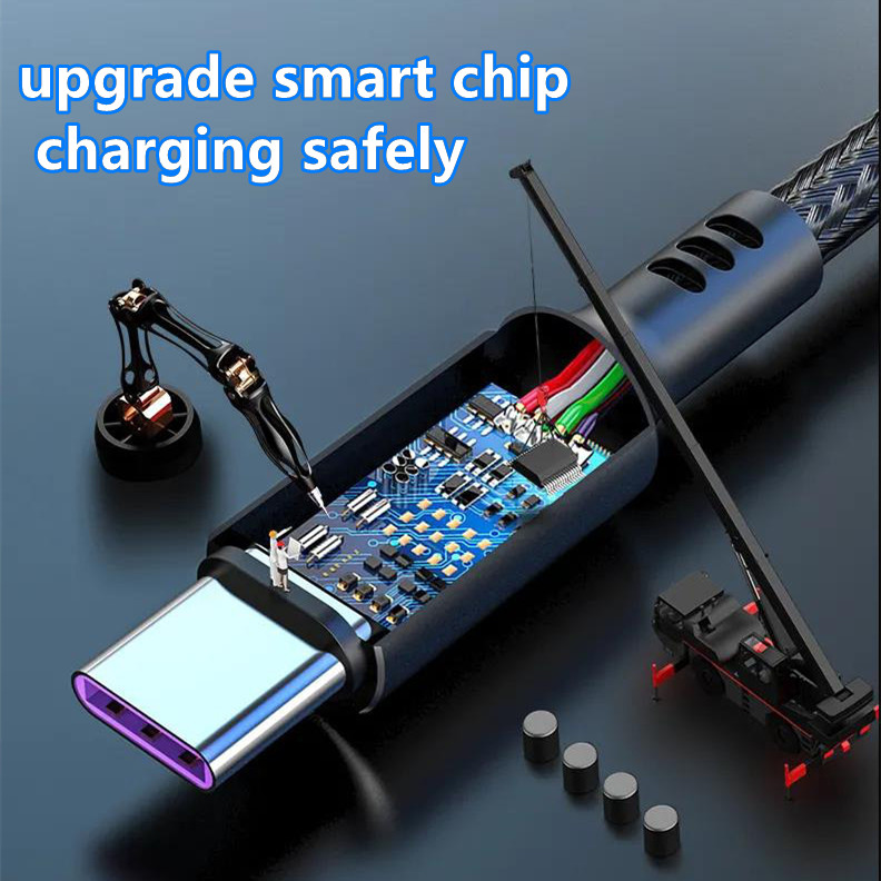 5A Fast charger cable for android Micro Type C lightning cable Led Light Quick charging Type C cord Samsung Huawei USB data transfer cable 1.2m