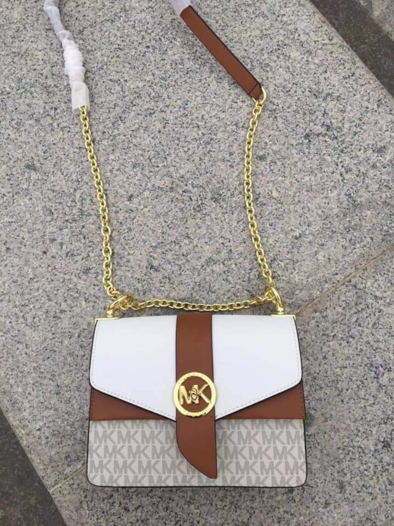 Shop Michael Kors GREENWICH Canvas Chain Leather Elegant Style Crossbody  Logo (32S1GGRC0B) by ALOHAMALL