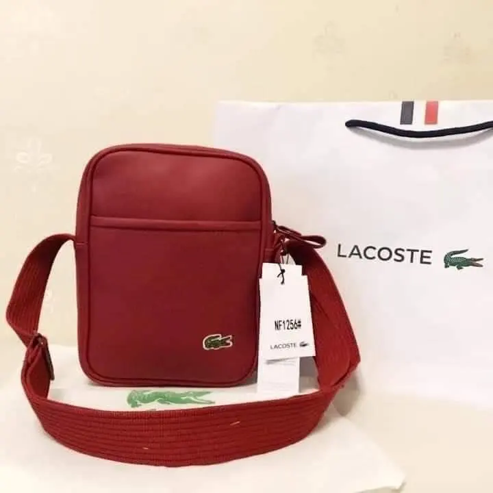 lacoste red sling bag