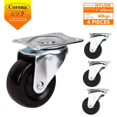 Wheel Casters Nylon Swivel for Office Chair (4 pieces, 1 inch)