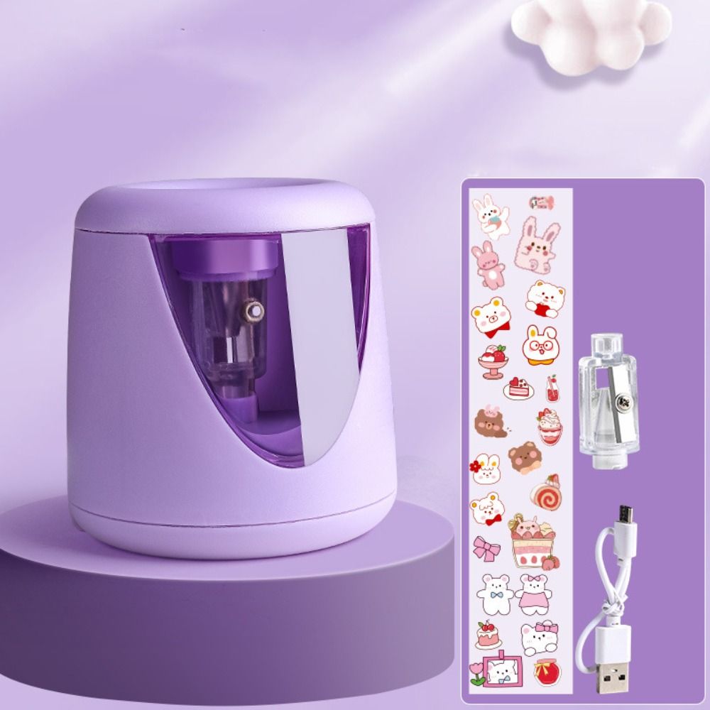 Cute Cartoon Battery/USB Sạc điện Bút chì Sharpener Chuyển Automatic Pencil Sharpener với các thiết bị văn phòng phẩm chế tạo dán trang trí