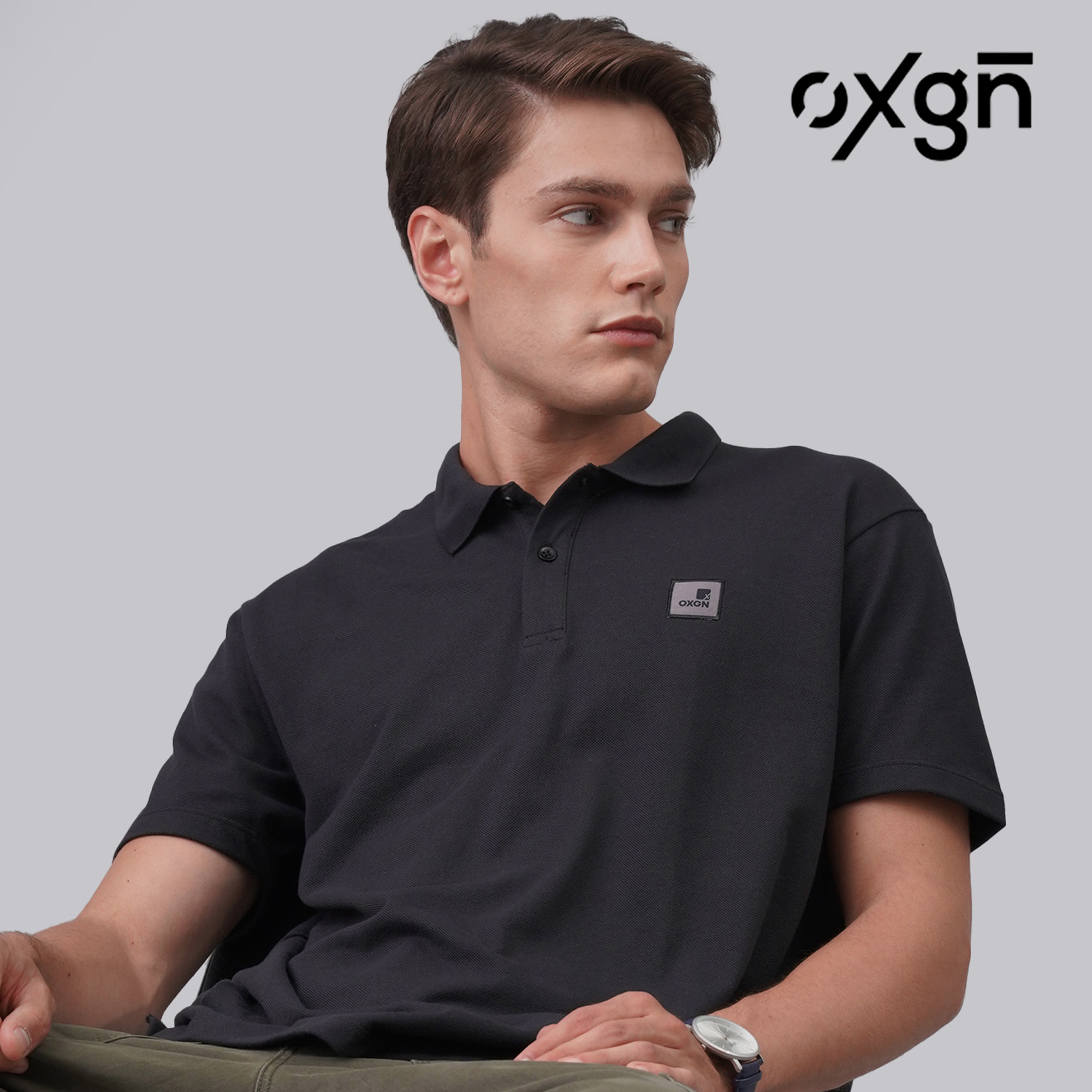 OXGN Generations Regular Fit Polo for Men Black Lazada PH