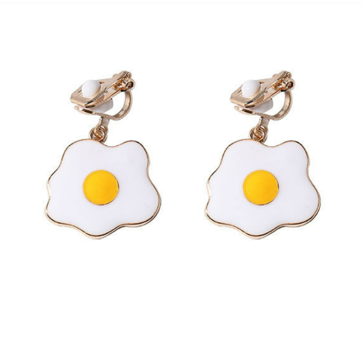 925 Silver earrings silver plated earrings eggs clip earrings women ...