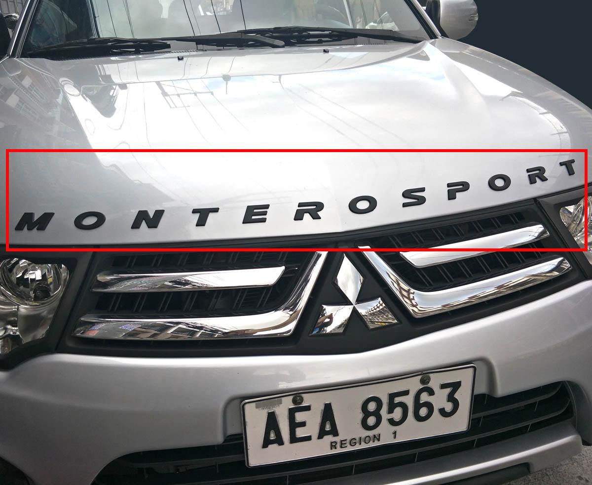 Hood Emblem for Montero Sport 2016 2017 2018 2019 (Flat Black) Lazada PH