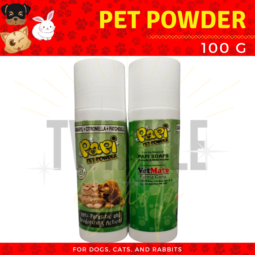 Papi Anti Tick and Flea Powder for Dogs and Cats ♥ 100g ♥ Lazada PH