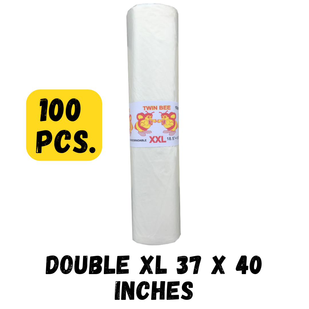 100pcs Clear White Trash Bags/Garbage Bags (can be used as Laundry Bags