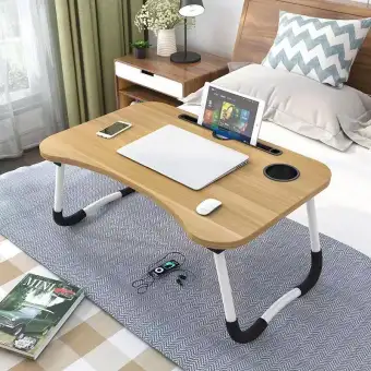 New Foldable Lazy Bed Desk Portable Mainstays Laptop Wooden Table