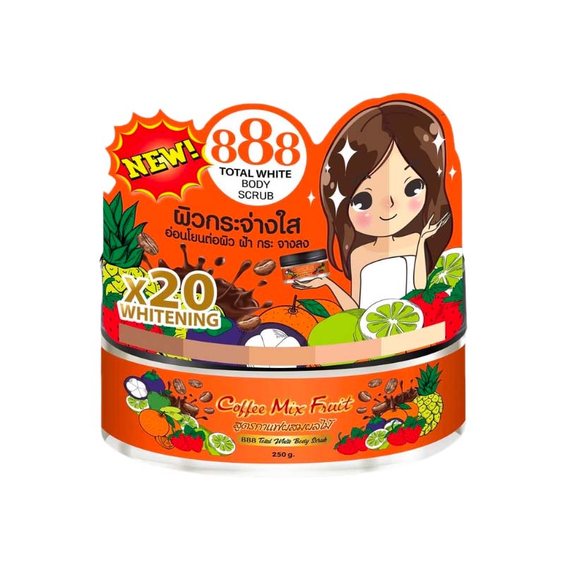 888 TOTAL WHITE Whitening Lotion / Whitening Soap / Coffee Body Scrub