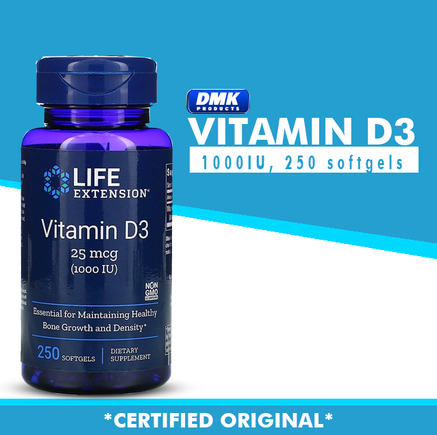 Life Extension, Vitamin D3, 25 mcg (1,000 IU), 90/250 Softgels Lazada PH