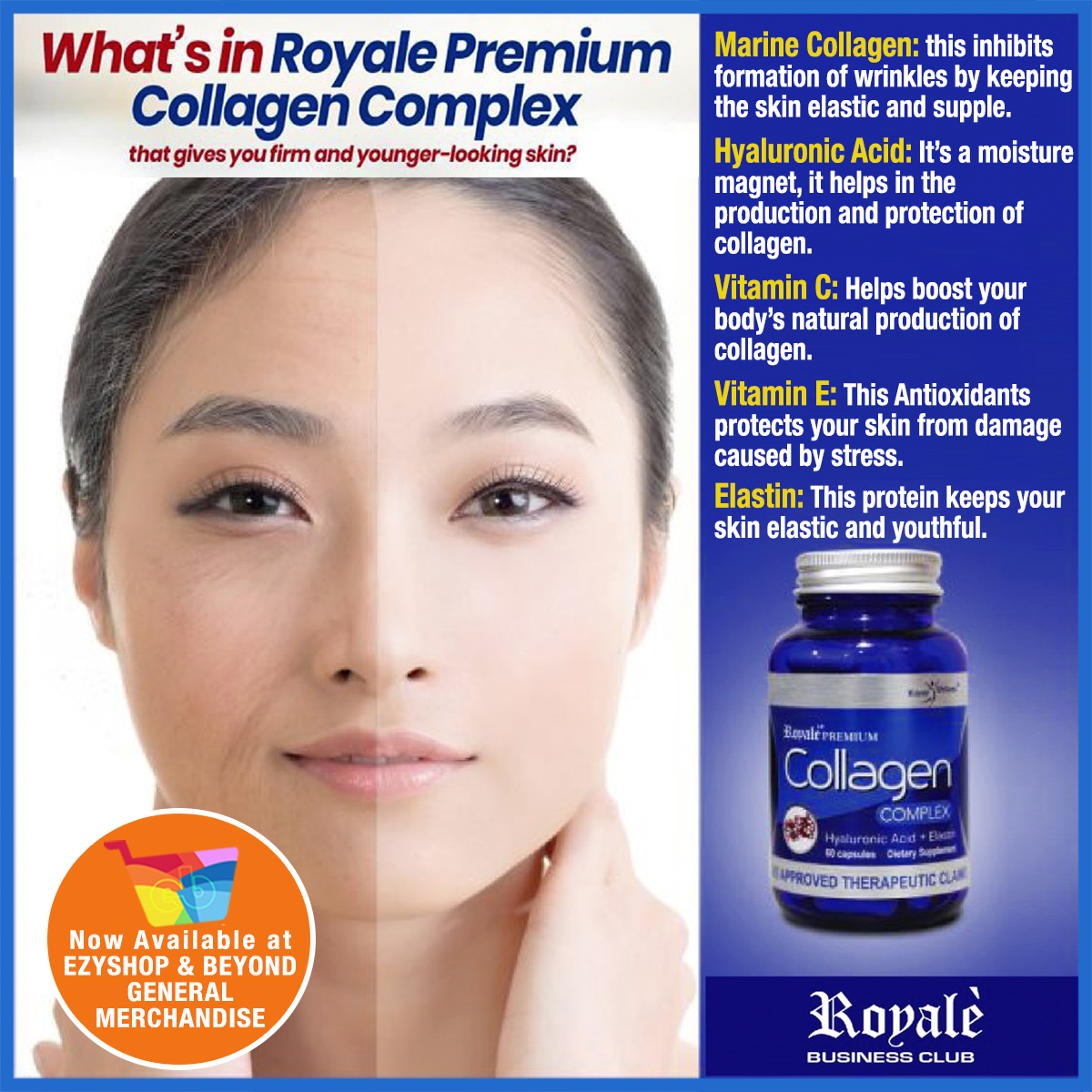 Premium Collagen Complex (60 Capsules) - 100% Authentic By Royale 