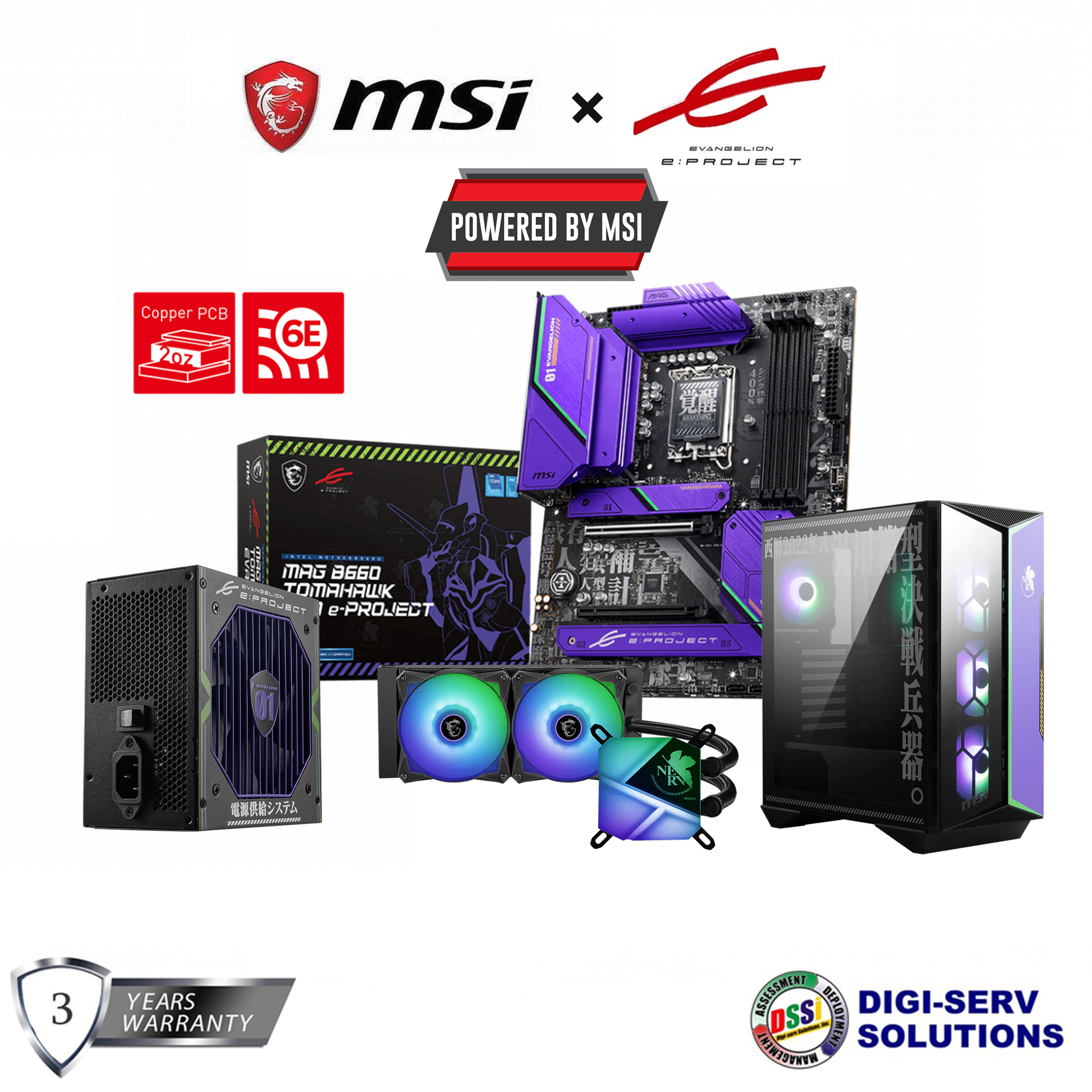 (MSI EVA e-Project set) MSI B660 Tomahawk, Gungnir 110R, Coreliquid ...