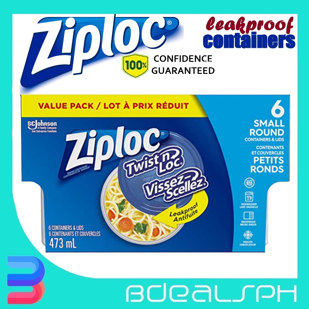 Ziploc, Twist N Loc Food Storage Meal Prep Containers, Small Round, 3 Count