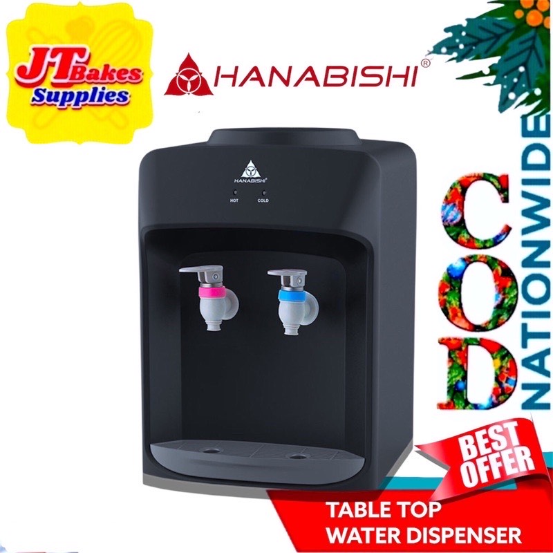 Hanabishi Hot & Cold Table Top Water Dispenser Black HTTWD300 with