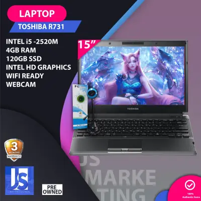 Laptop Package Lowest Price Sale ( Toshiba R734 Intel Core i3 2nd gen/ Fujitsu A561 Intel Core i5 2nd gen 4gb Ram 120gb Ssd 15 Inches Intel Hd Graphics, Wifi Ready ) Charger Included Good for Work From Home, Good for Online Class