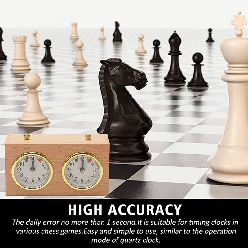 Wooden Chess Timer Tournament Competition Game Chess Clock Timer Gift Wind-Up Mechanical Accessories for Board Games